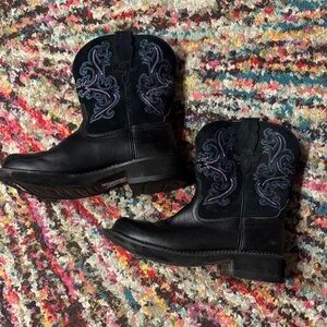 Ariat Black and Purple Ankle Boots